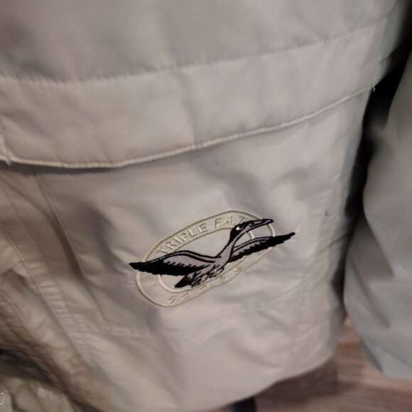 Vintage Triple FAT Goose Navy Blue Down Puffer Parka Jacket Men's Size Medium - Picture 3 of 10